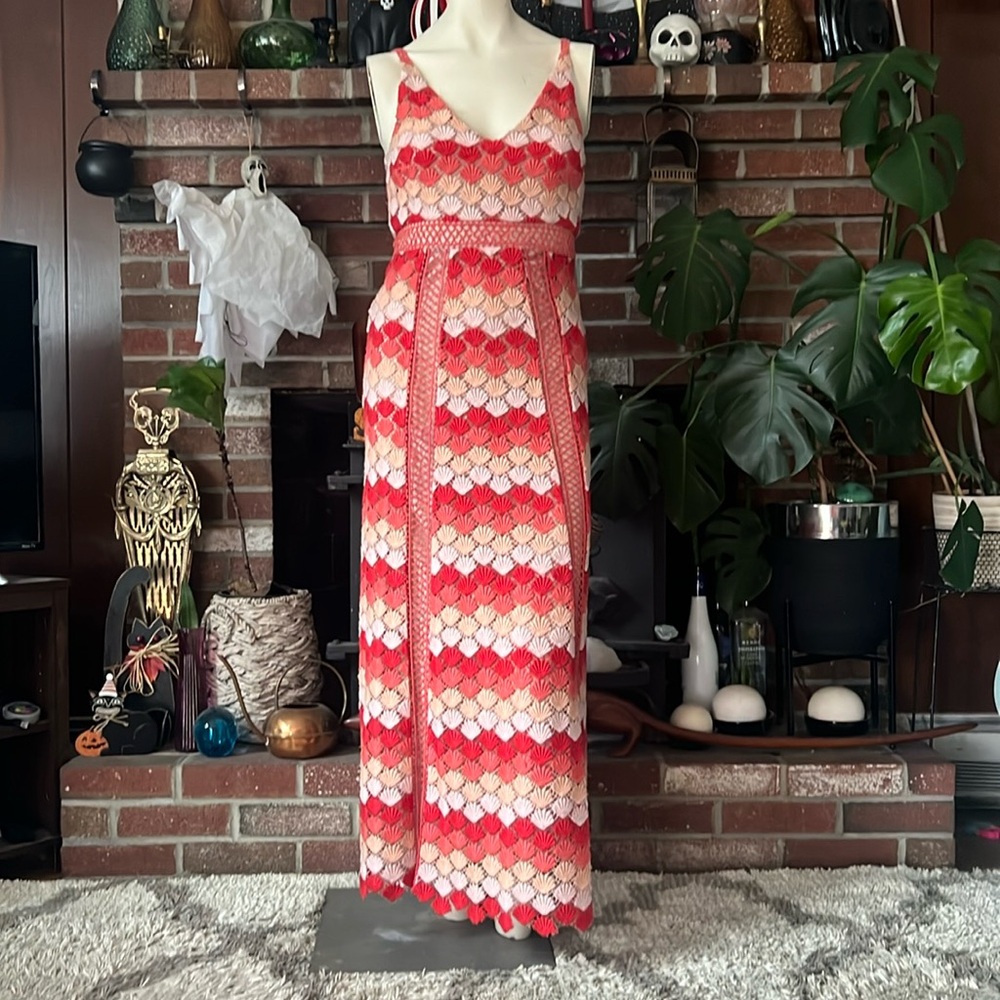 Zac Posen Misty Crochet Shell Gown